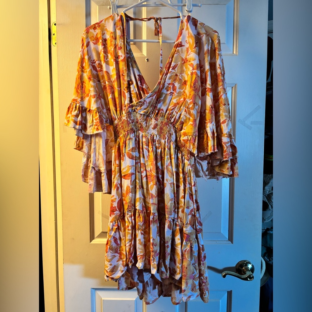 Floral V-Neck Ruffle Romper